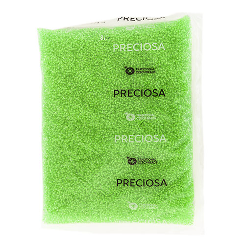 Czech Seed Beads 10/0 Color Lined Green Shades