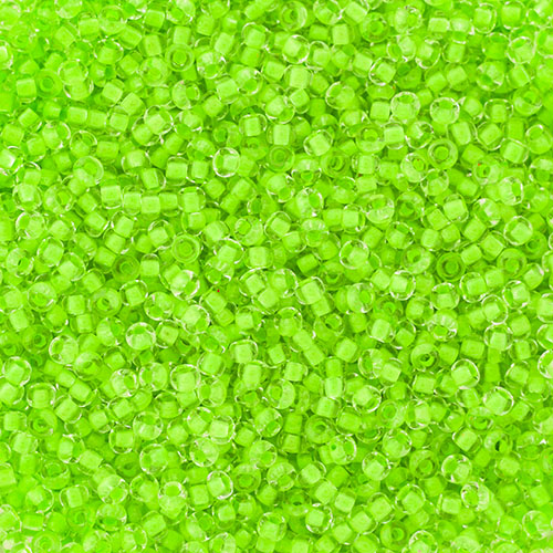 Czech Seed Beads 10/0 Color Lined Green Shades
