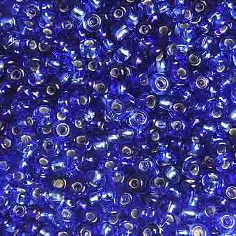 Czech Seed Beads 10/0 Silver Lined - Blue Shades