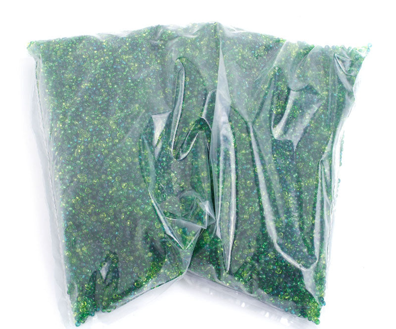 Czech Seed Beads 10/0 Transparent - Green Shades