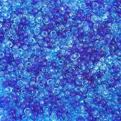 Czech Seed Beads 10/0 Transparent - Blue Shades