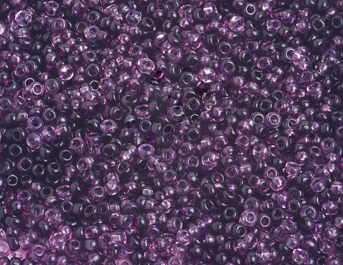 Czech Seed Beads 10/0 Transparent - Purple Shades