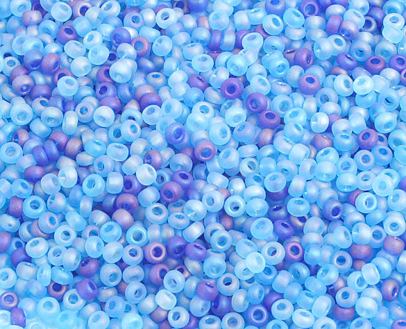 Czech Seed Beads 10/0 Transparent - Blue Shades