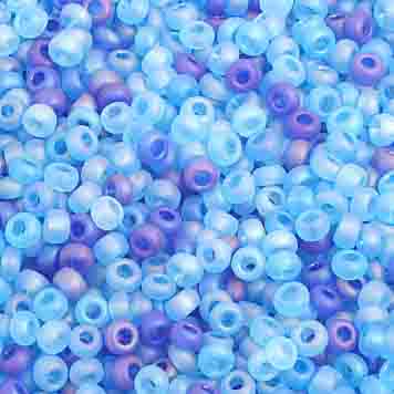 Czech Seed Beads 10/0 Transparent - Blue Shades