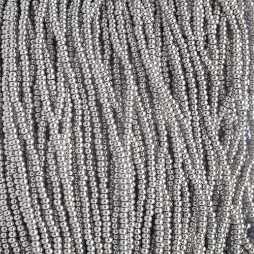 Czech Seed Beads 10/0 Metallic Silver Shades