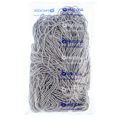 Czech Seed Beads 10/0 Metallic Silver Shades