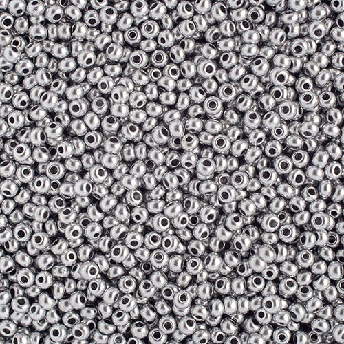Czech Seed Beads 10/0 Metallic Silver Shades
