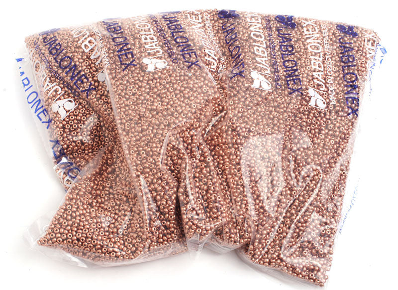 Czech Seed Beads 10/0 Metallic Gold/Copper Shades