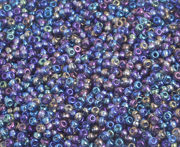 Czech Seed Beads 10/0 Transparent - Crystal/Grey Shades