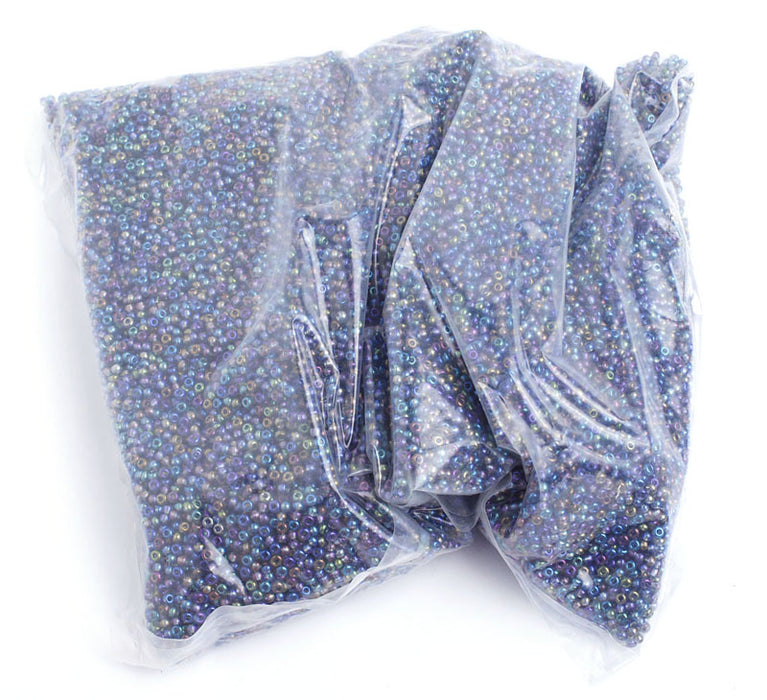 Czech Seed Beads 10/0 Transparent - Crystal/Grey Shades