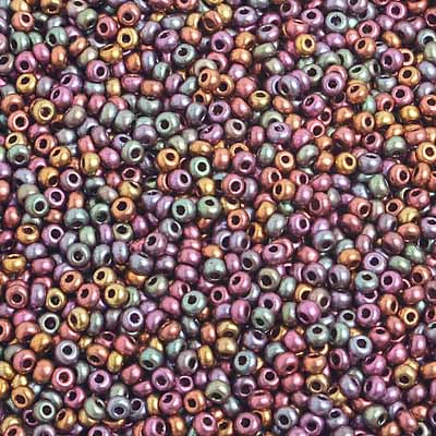 Czech Seed Beads 10/0 Metallic Gold/Copper Shades