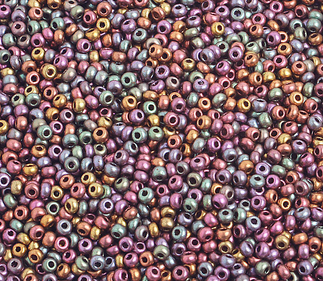 Czech Seed Beads 10/0 Metallic Gold/Copper Shades