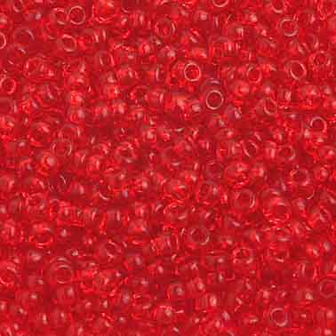 Czech Seed Beads 10/0 Transparent - Red Shades