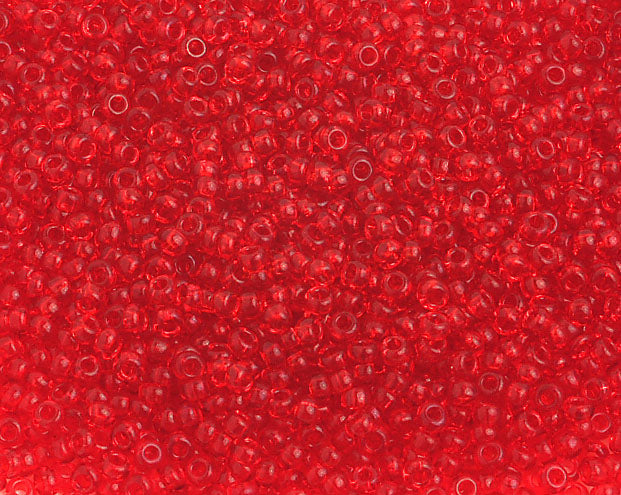 Czech Seed Beads 10/0 Transparent - Red Shades