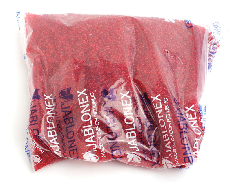 Czech Seed Beads 10/0 Transparent - Red Shades