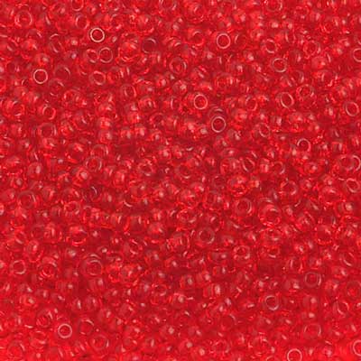 Czech Seed Beads 10/0 Transparent - Red Shades