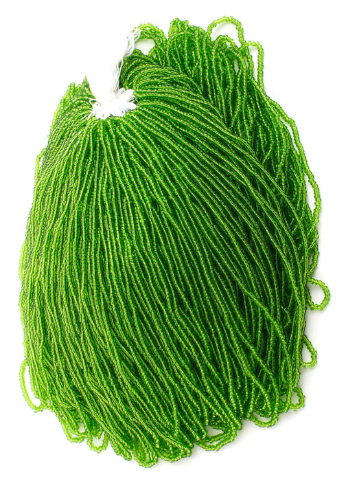 Czech Seed Beads 10/0 Transparent - Green Shades