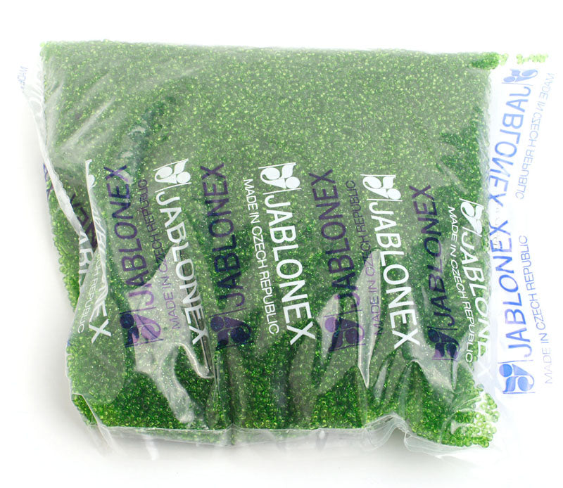 Czech Seed Beads 10/0 Transparent - Green Shades
