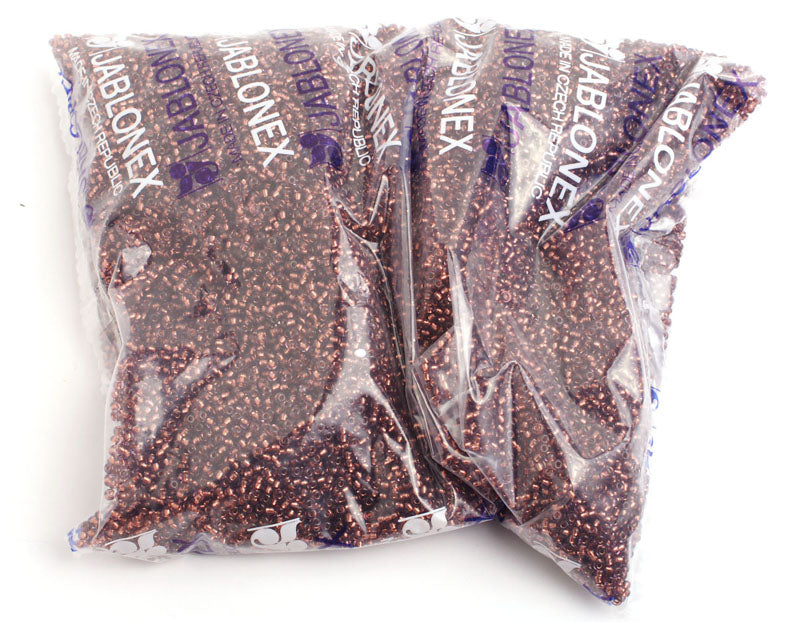 Czech Seed Beads 10/0 Color Lined Purple Shades