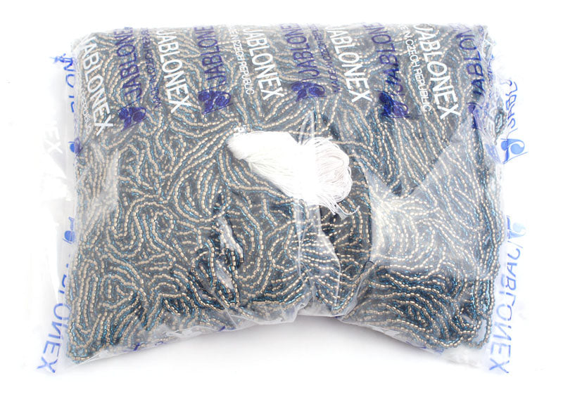 Czech Seed Bead 10/0 Aqua/Copperline Strung