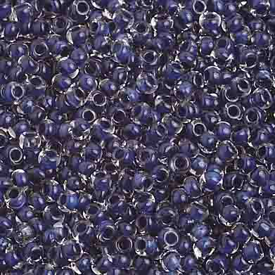 Czech Seed Beads 10/0 Color Lined Blue Shades