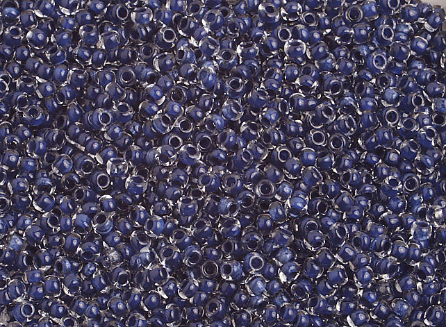 Czech Seed Beads 10/0 Color Lined Blue Shades