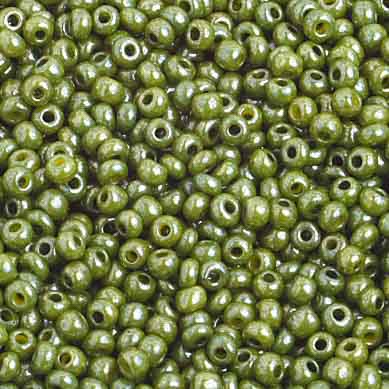 Czech Seed Beads 10/0 Opaque - Green Shades