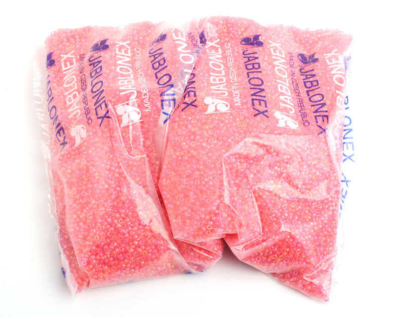 Czech Seed Beads 10/0 Transparent - Pink Shades