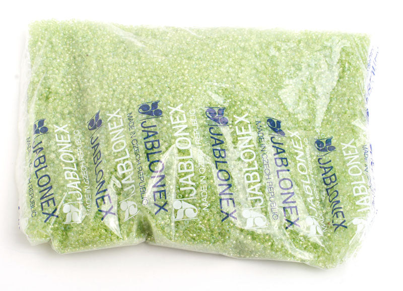 Czech Seed Beads 10/0 Transparent - Green Shades