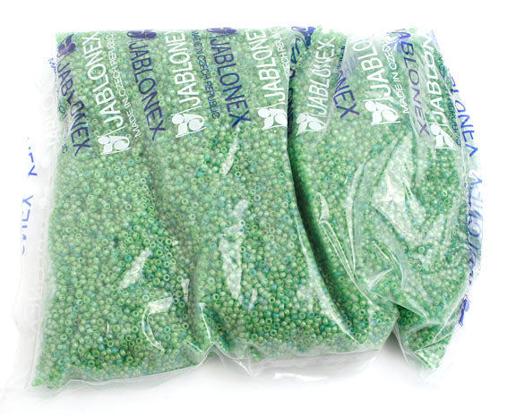Czech Seed Beads 10/0 Transparent - Green Shades