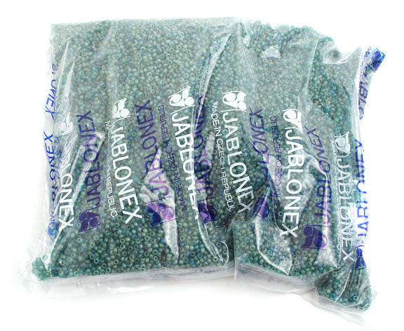 Czech Seed Beads 10/0 Transparent - Green Shades