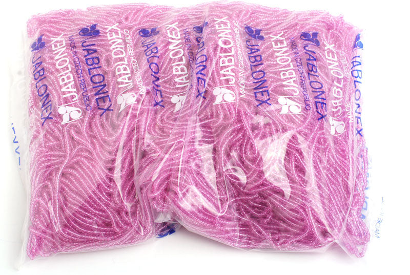 Czech Seed Beads 10/0 Transparent - Pink Shades