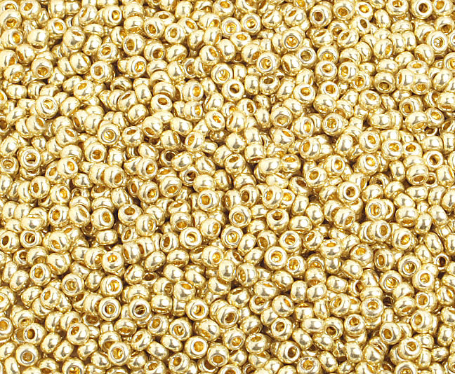 Czech Seed Beads 10/0 Metallic Gold/Copper Shades