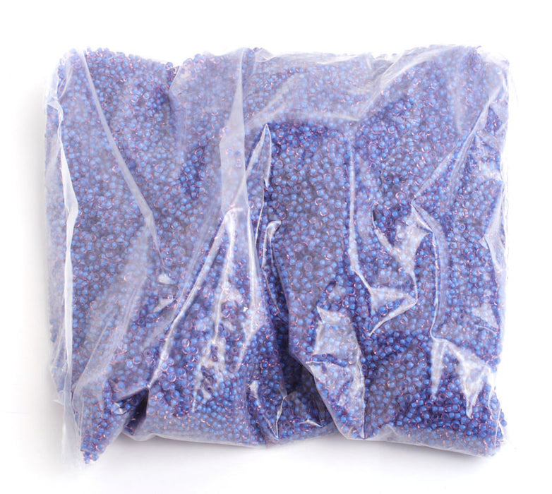 Czech Seed Beads 10/0 Color Lined Blue Shades