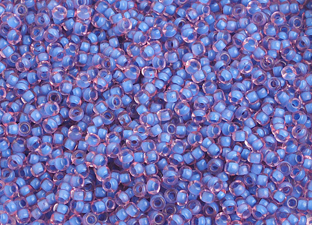 Czech Seed Beads 10/0 Color Lined Blue Shades