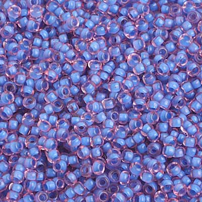 Czech Seed Beads 10/0 Color Lined Blue Shades