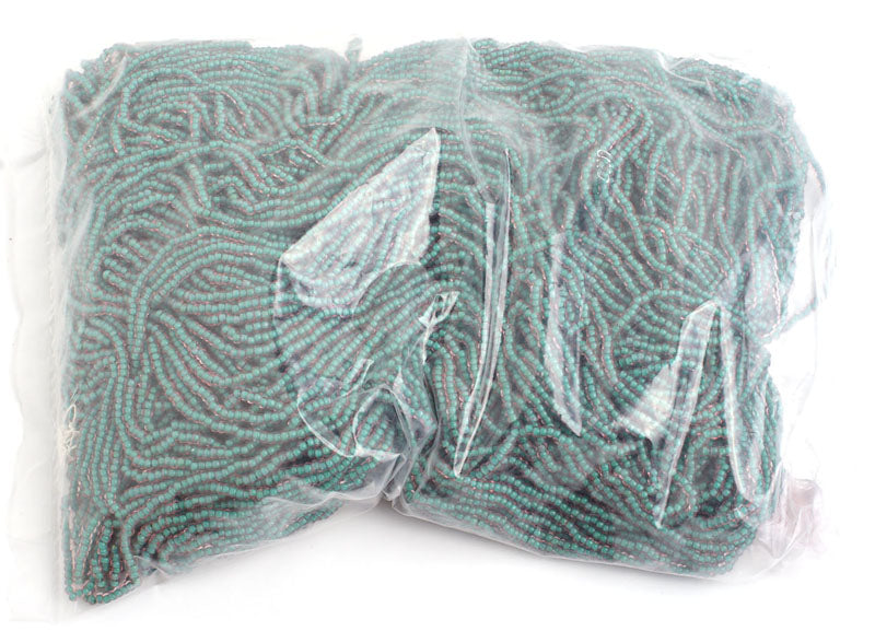 Czech Seed Beads 10/0 Color Lined Green Shades