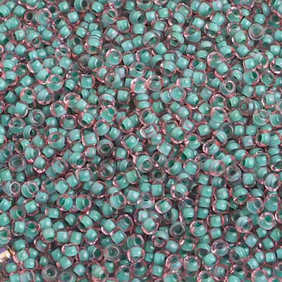 Czech Seed Beads 10/0 Color Lined Green Shades