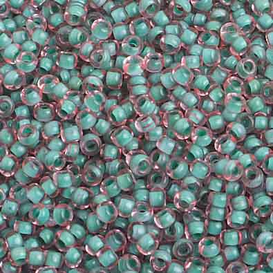 Czech Seed Beads 10/0 Color Lined Green Shades