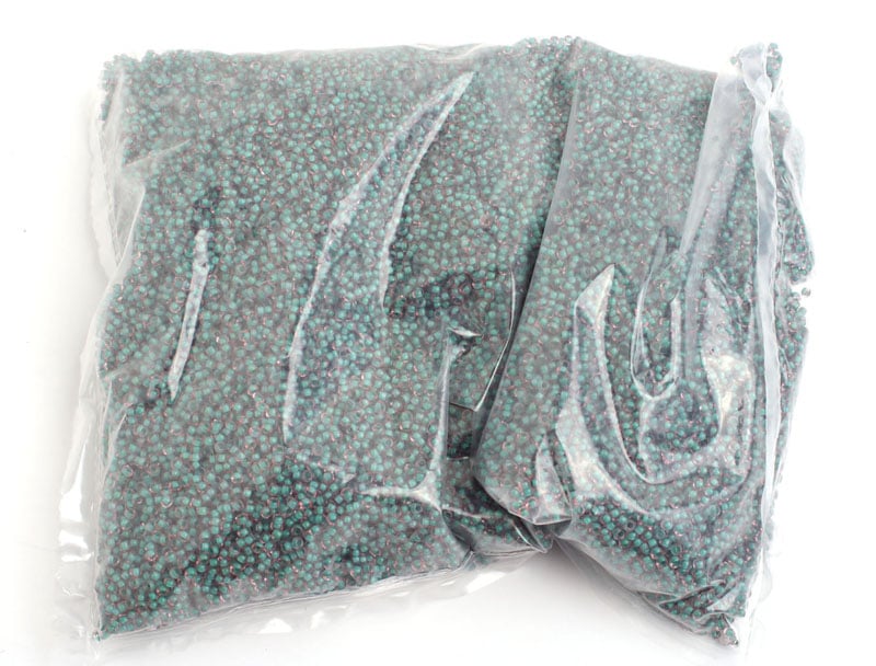 Czech Seed Beads 10/0 Color Lined Green Shades