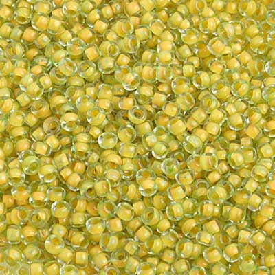 Czech Seed Beads 10/0 Color Lined Green Shades