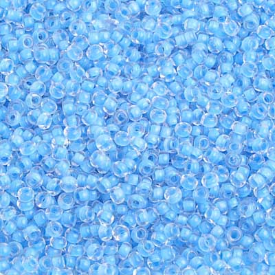 Czech Seed Beads 10/0 Color Lined Blue Shades
