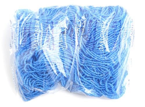 Czech Seed Beads 10/0 Color Lined Blue Shades