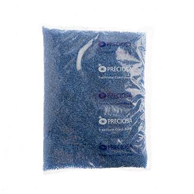 Czech Seed Beads 10/0 Color Lined Blue Shades