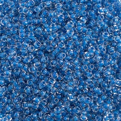 Czech Seed Beads 10/0 Color Lined Blue Shades