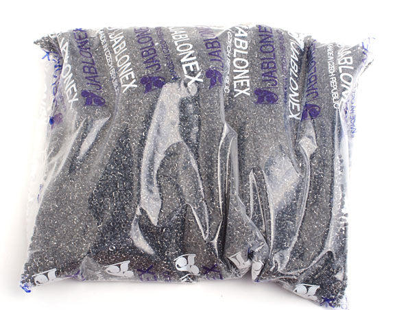 Czech Seed Beads 10/0 Color Lined Black/Grey Shades