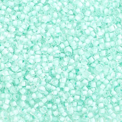 Czech Seed Beads 10/0 Color Lined Green Shades