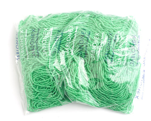 Czech Seed Beads 10/0 Color Lined Green Shades