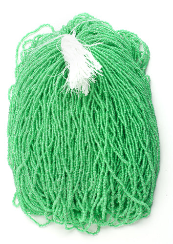 Czech Seed Beads 10/0 Color Lined Green Shades