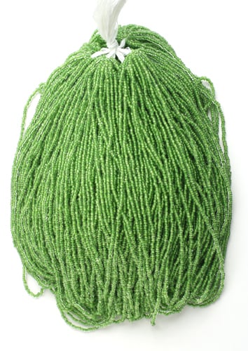 Czech Seed Beads 10/0 Color Lined Green Shades